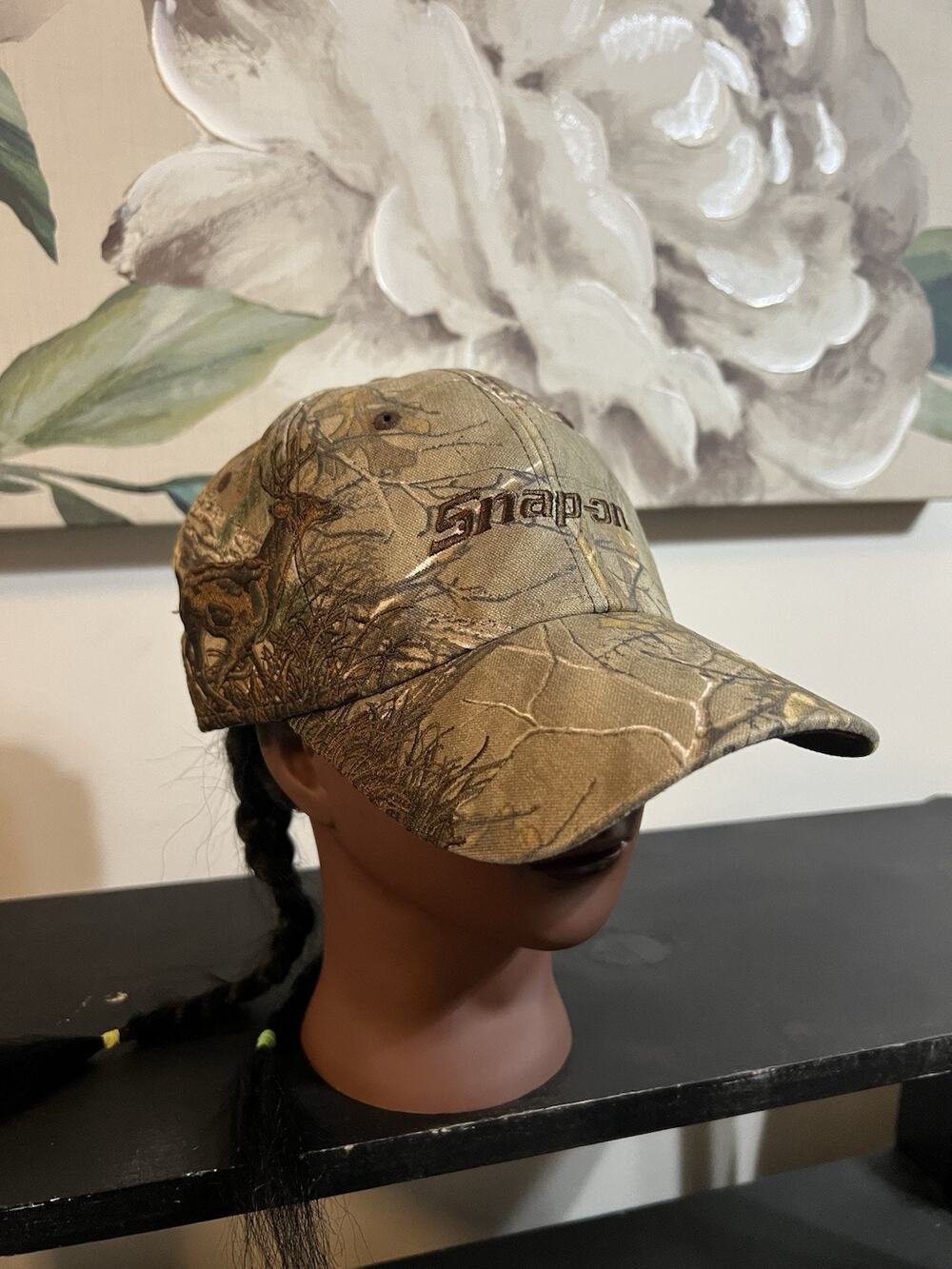 Vintage Snap-On Tools Embroidered Deer Camo Camouflage Snapback Hat Cap